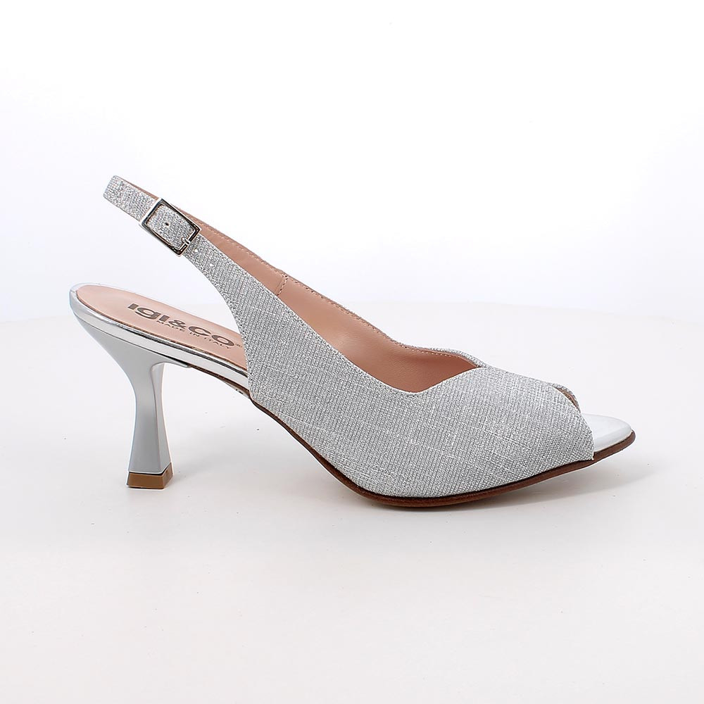 DÉCOLLETÉ WITH HEEL FOR WOMAN  SILVER WITH BUCKLE