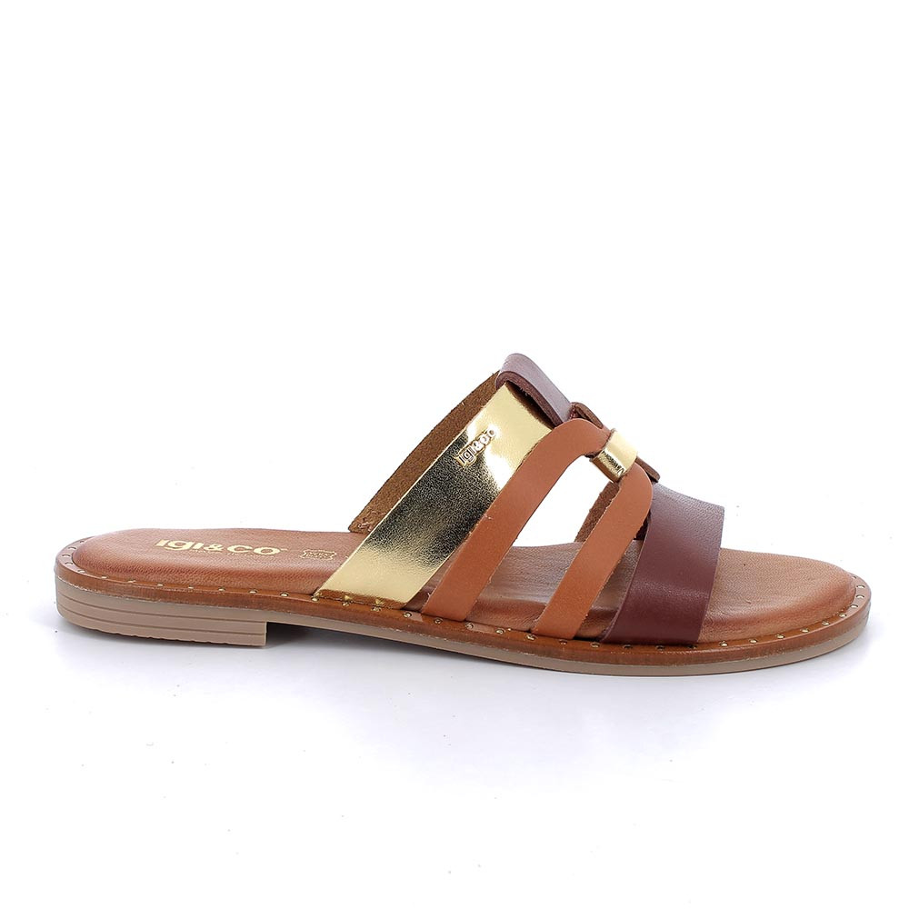 SANDALS FOR WOMAN  BROWN  AND PLATINUM