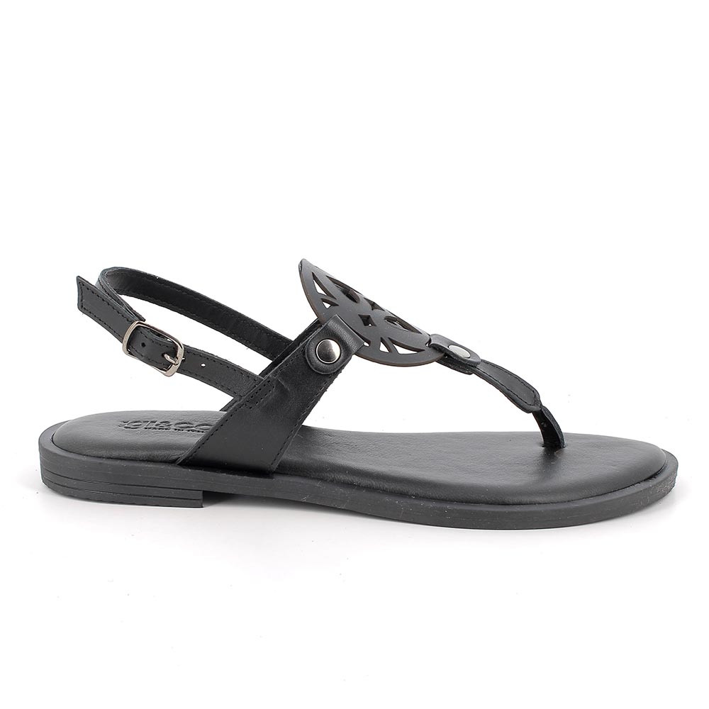 FLIP-FLOP SANDALS FOR WOMAN  BLACK WITH BUCKLE