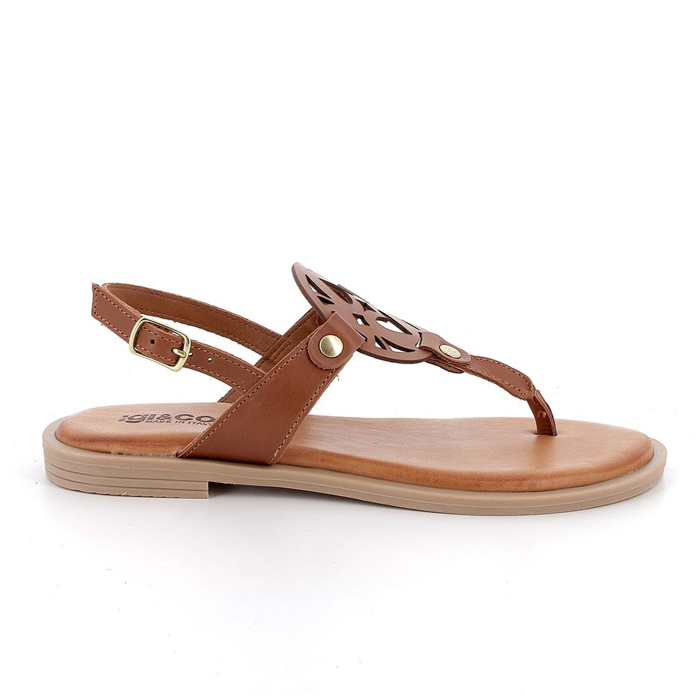 FLIP-FLOP SANDALS FOR WOMAN   BROWN WITH BUCKLE
