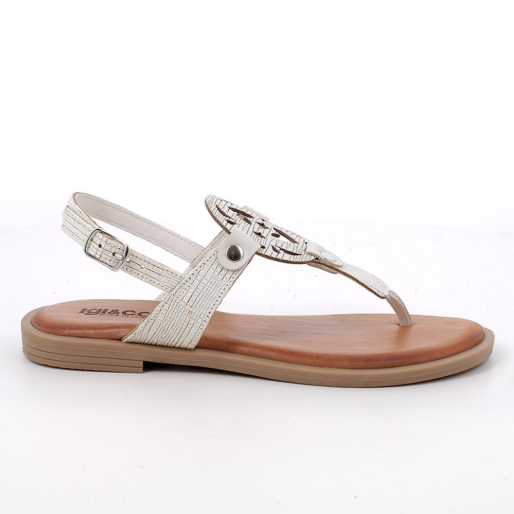 FLIP-FLOP SANDALS FOR WOMAN   WHITE WITH BUCKLE