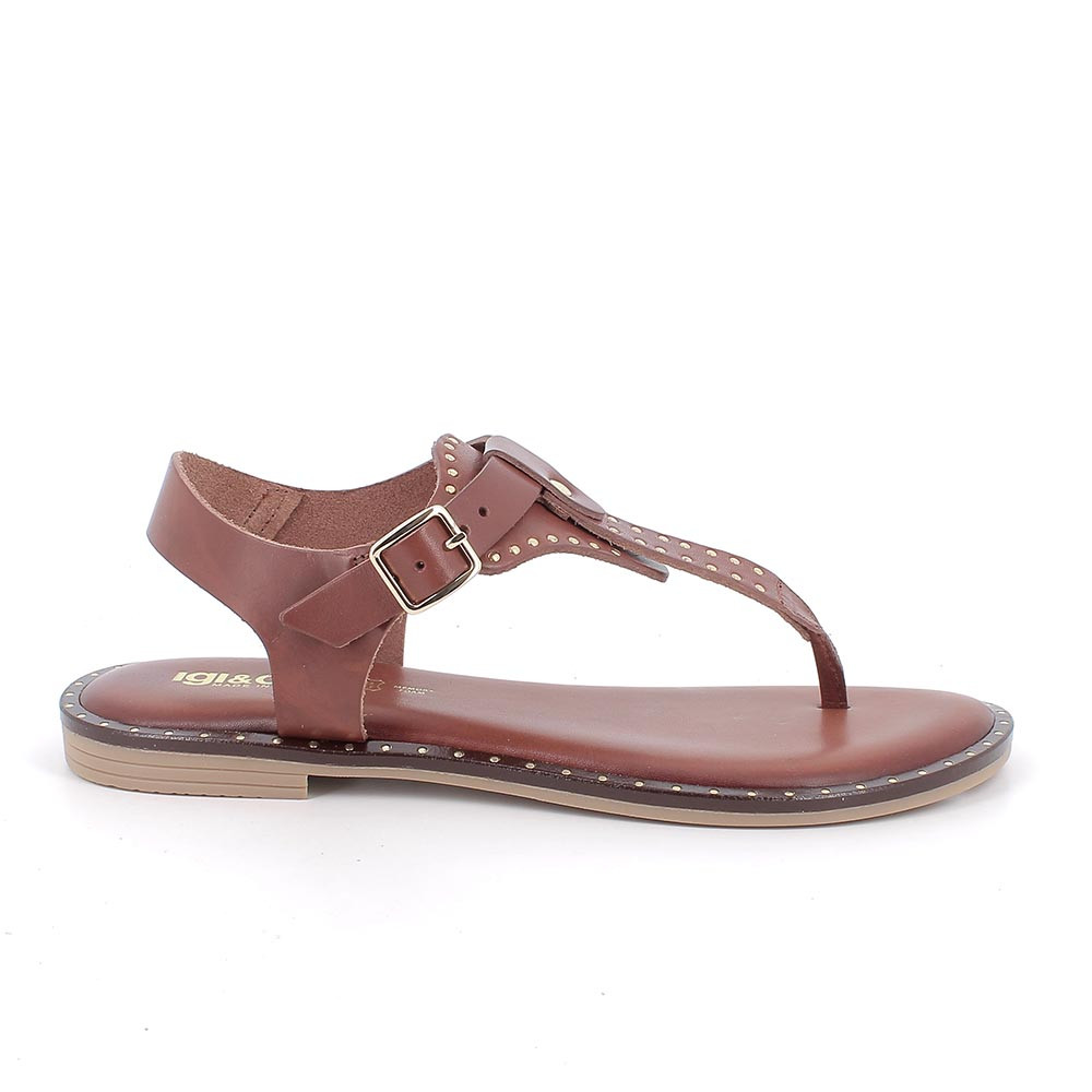 FLIP-FLOP SANDALS FOR WOMAN   BROWN WITH BUCKLE