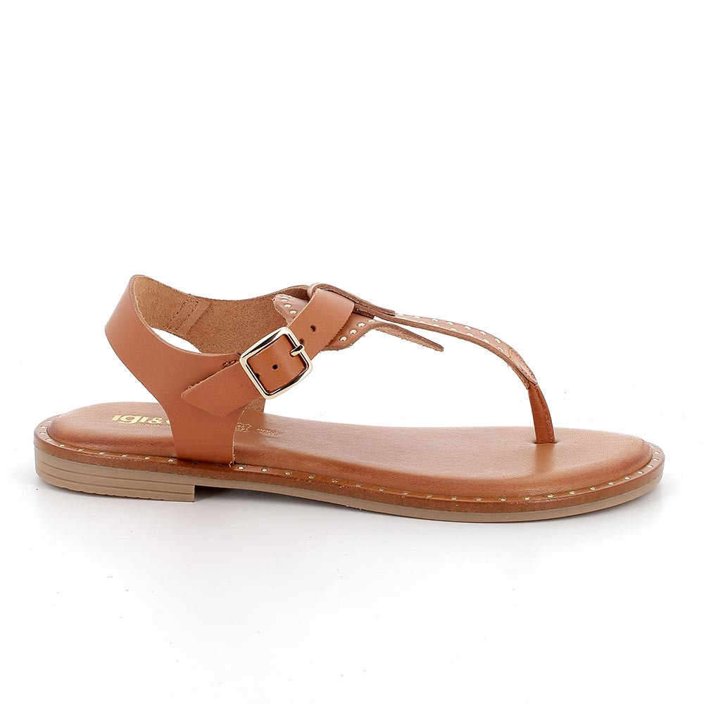 FLIP-FLOP SANDALS FOR WOMAN   BROWN WITH BUCKLE