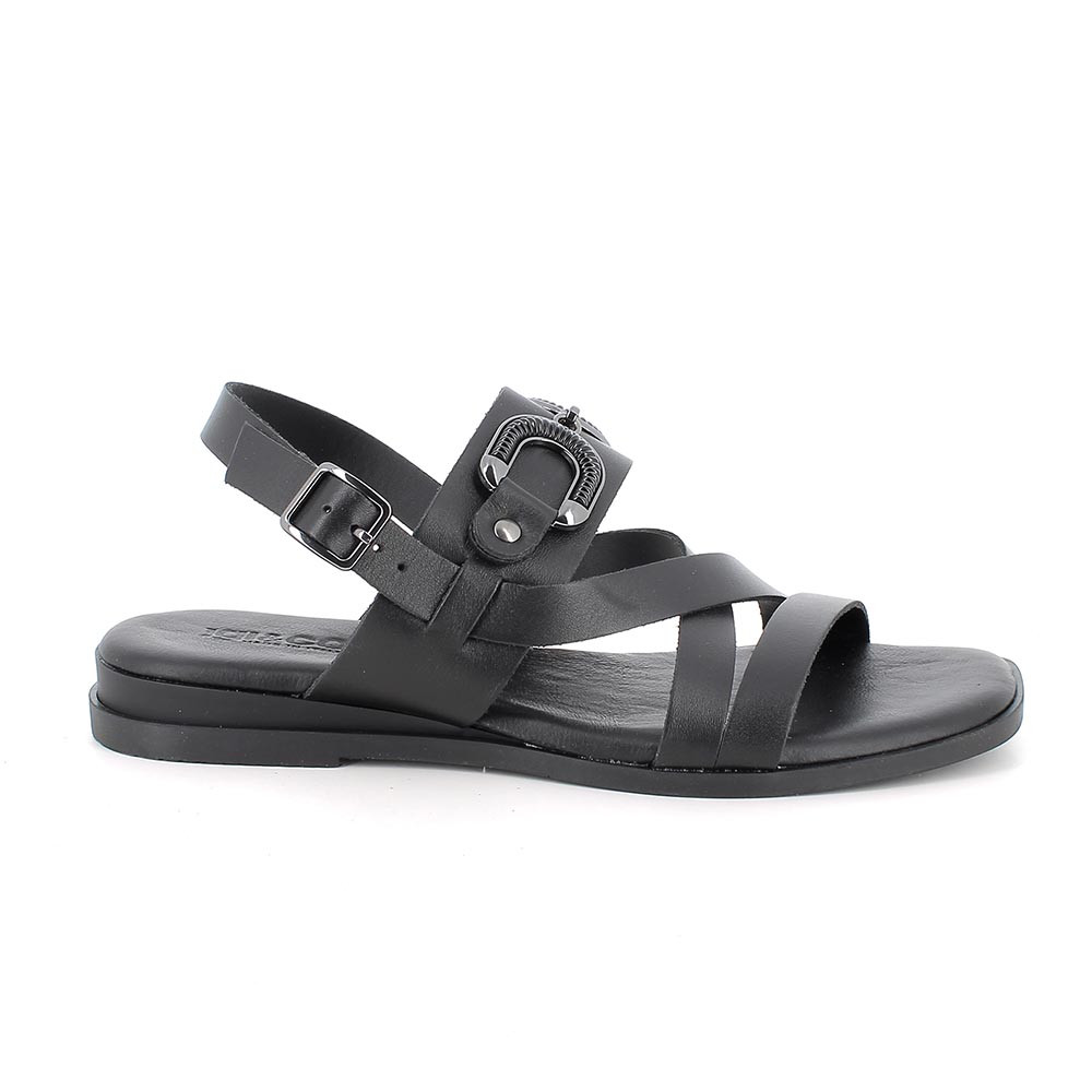 SANDALS FOR WOMAN  BLACK  WITH BUCKLE