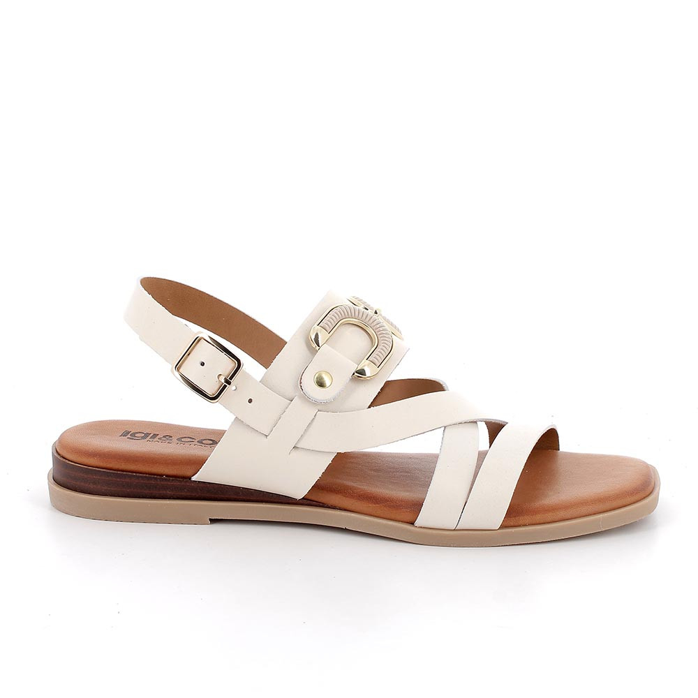 SANDALS FOR WOMAN  WHITE  WITH BUCKLE