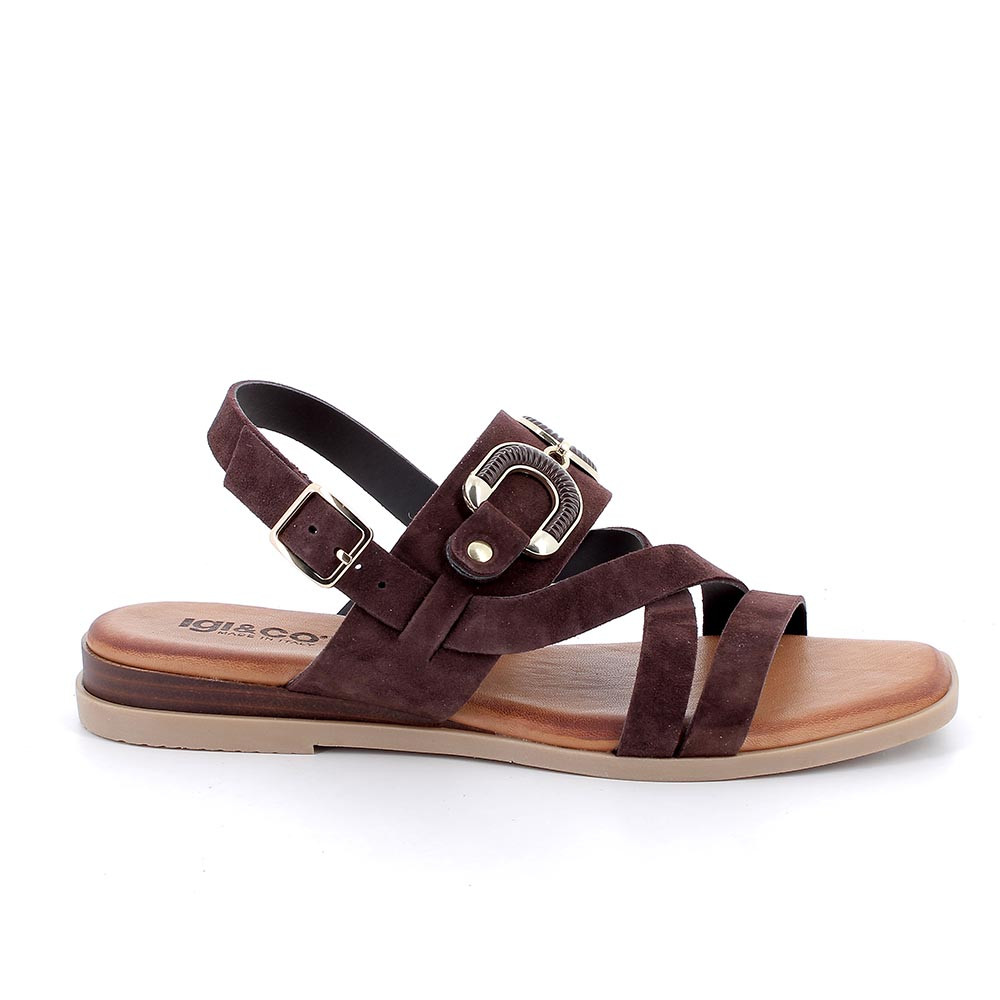 SANDALS FOR WOMAN  BROWN   WITH BUCKLE