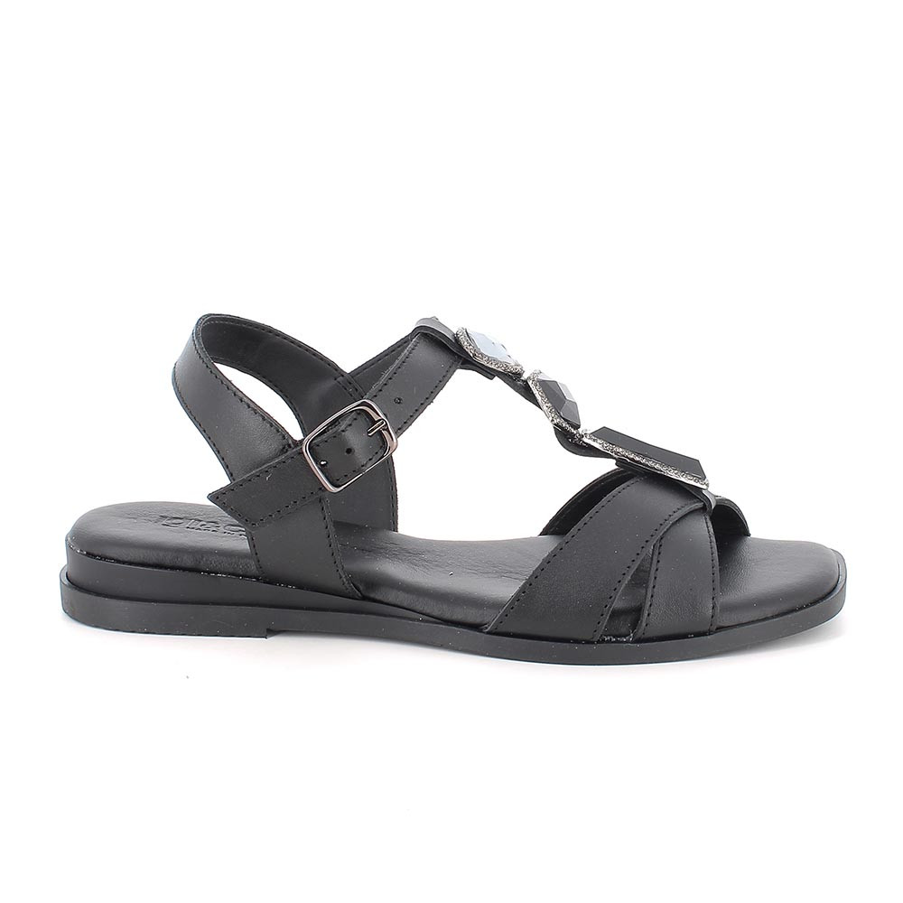 SANDALS FOR WOMAN  BLACK  WITH BUCKLE