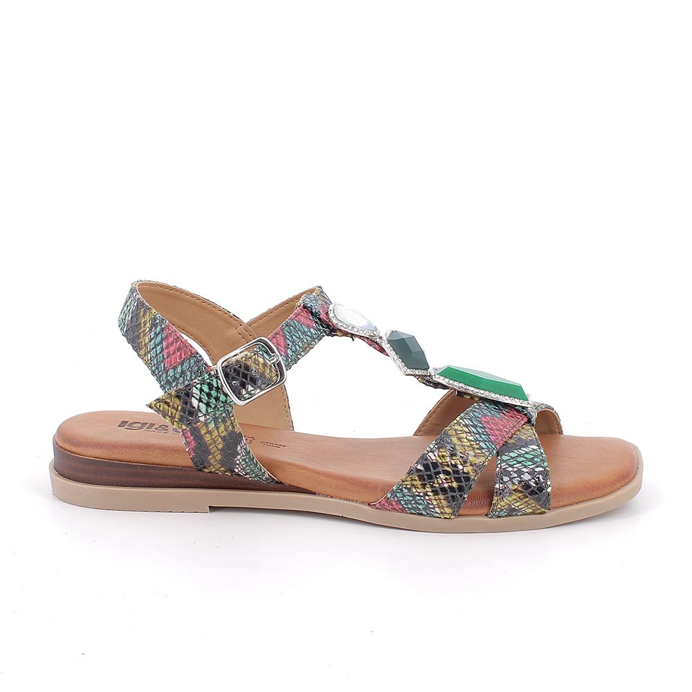 SANDALS FOR WOMAN  LIGHT BLUE  AND FUCHSIA WITH BUCKLE