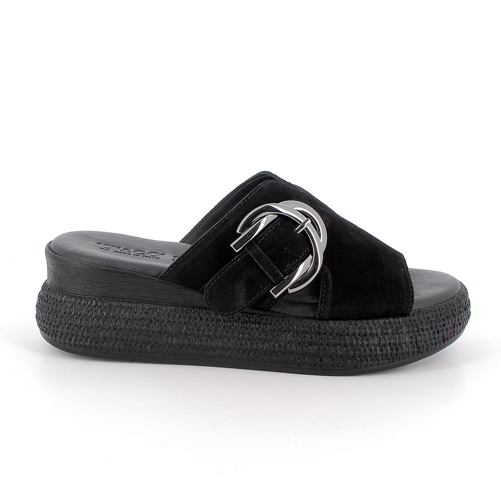 SANDALS WITH WEDGE FOR WOMAN  BLACK
