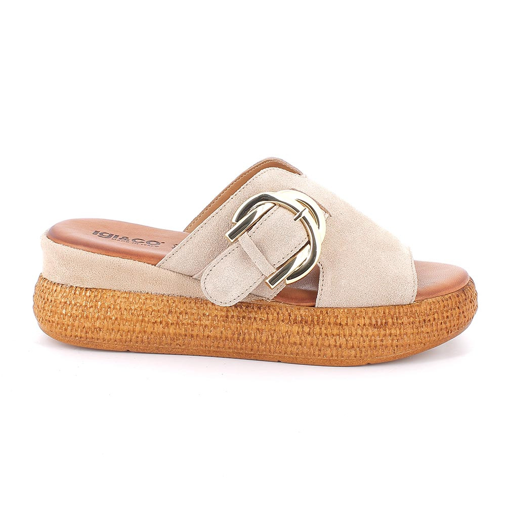 SANDALS WITH WEDGE FOR WOMAN   BEIGE
