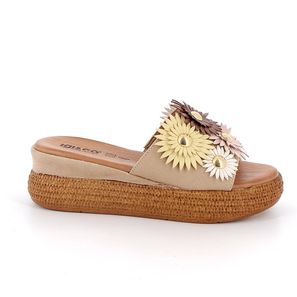 SANDALS WITH WEDGE FOR WOMAN   BEIGE