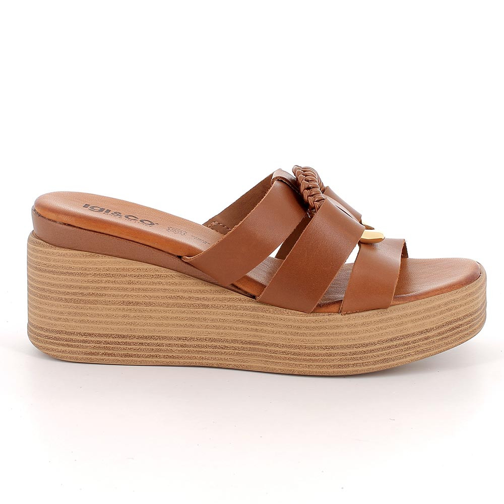 SANDALS WITH WEDGE FOR WOMAN  BROWN