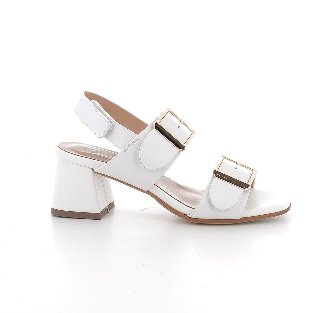 Sandali con tacco da donna bianco con strap