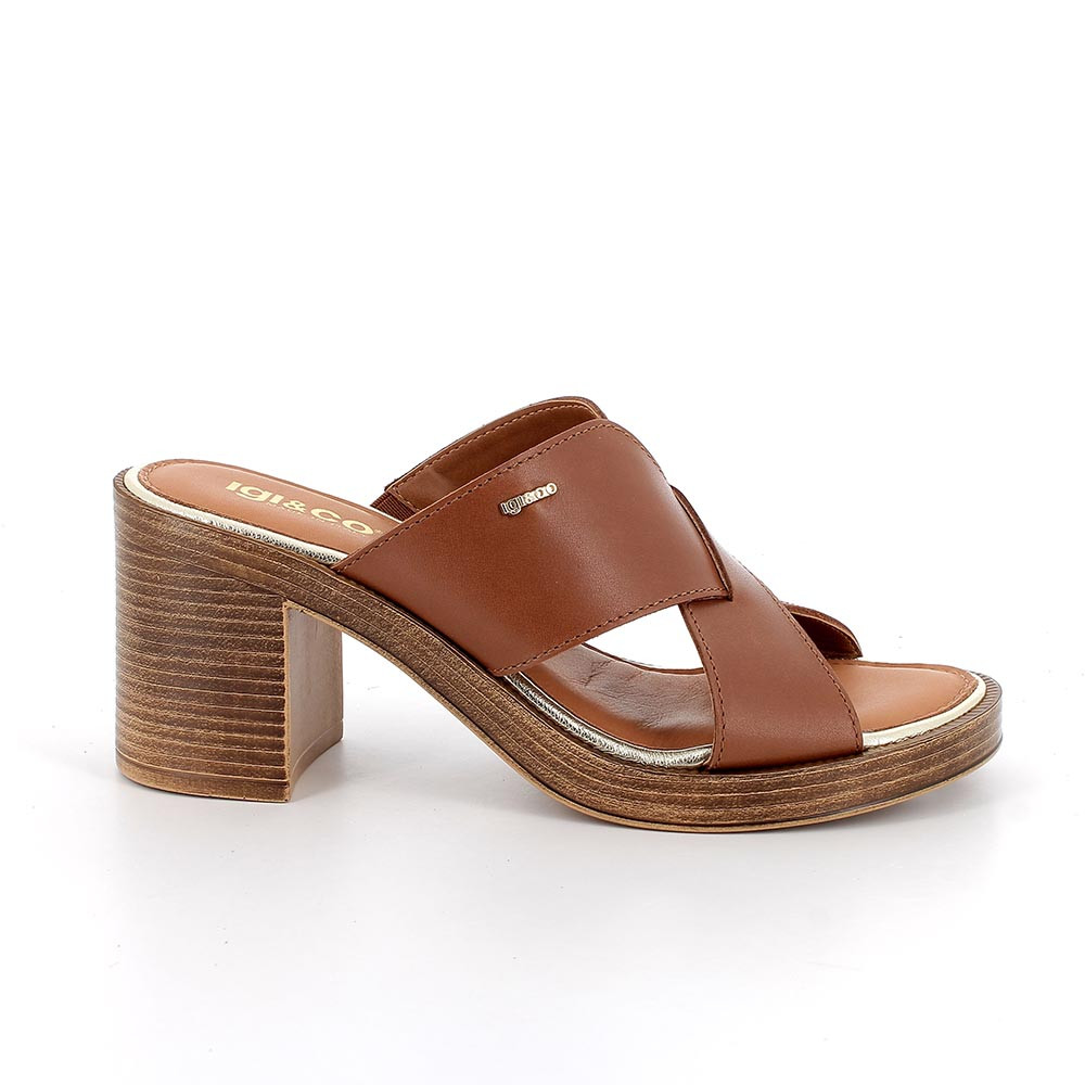 SANDALS WITH HEEL FOR WOMAN  BROWN