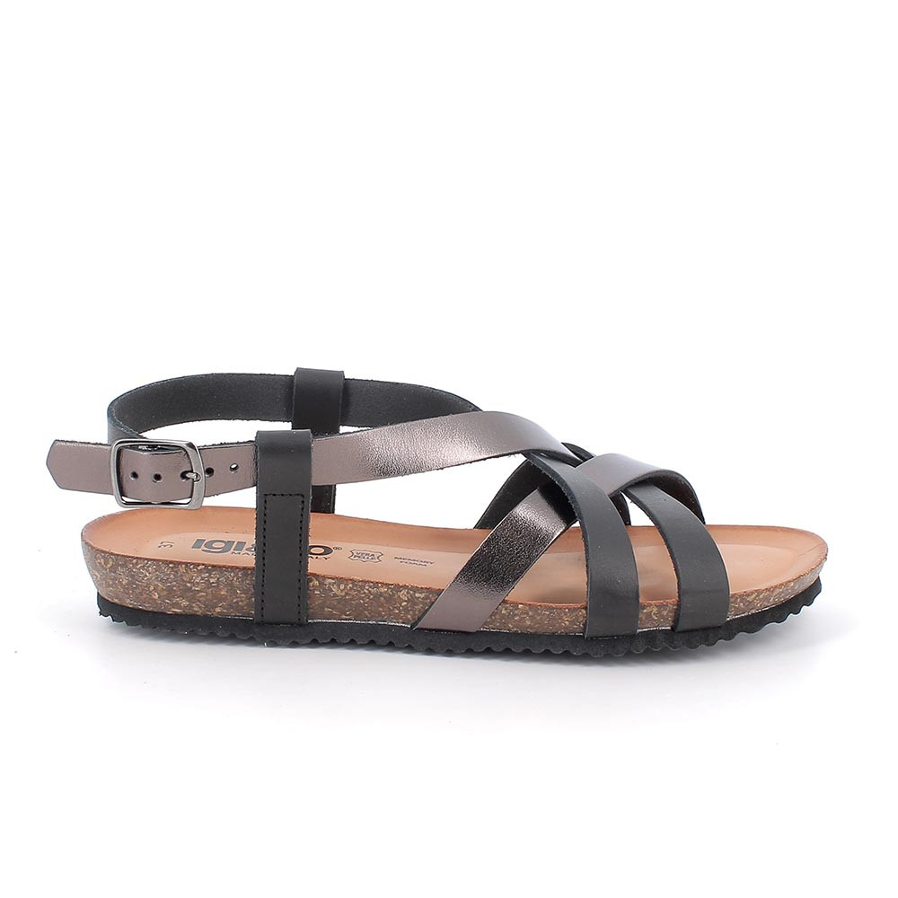 SANDALS FOR WOMAN  BLACK  AND GREY WITH BYCKLE