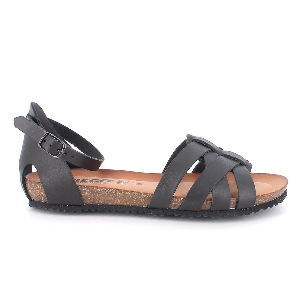 SANDALS FOR WOMAN  BLACK  WITH BUCKLE