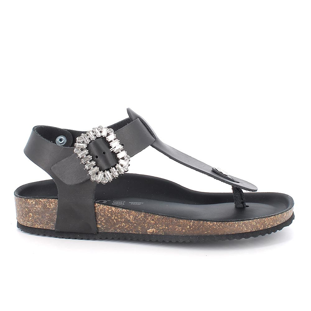 FLIP-FLOP SANDALS FOR WOMAN  BLACK WITH BUCKLE