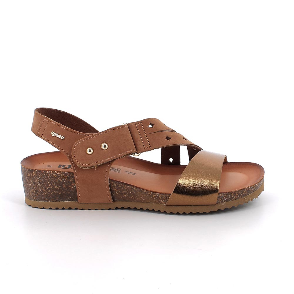 SANDALS FOR WOMAN  BROWN  WITH VELCRO