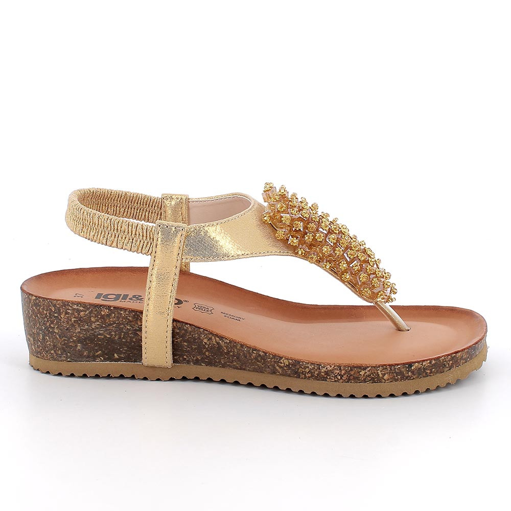 FLIP FLOP SANDALS FOR WOMAN  PLATINUM WITH ELASTIC