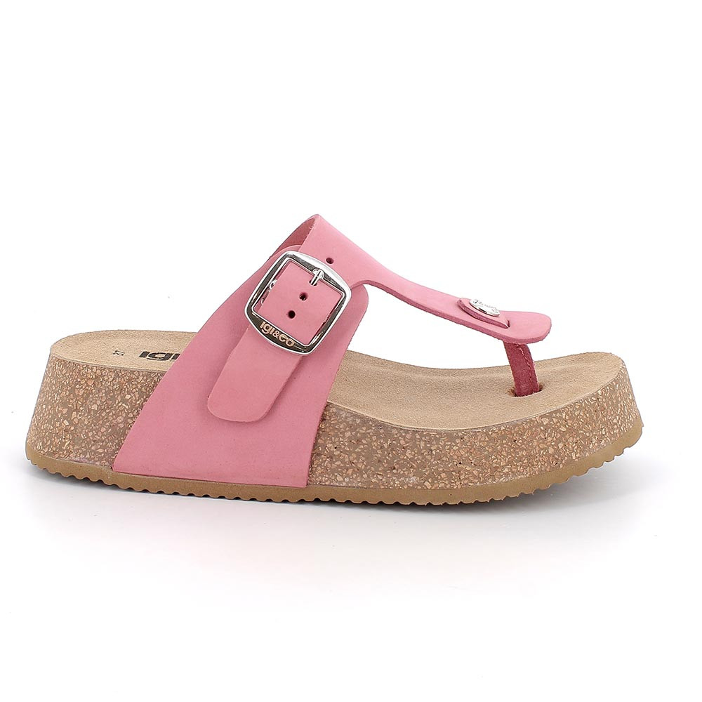 SANDALS FLIP FLOP WITH WEDGE FOR WOMAN   PINK WITH BUCKLE
